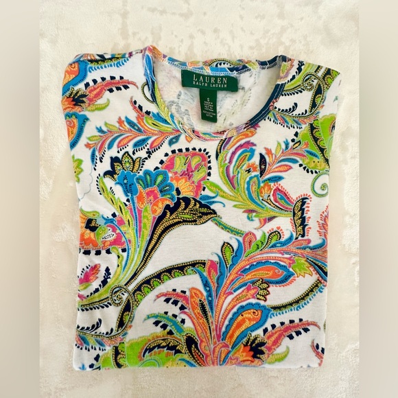 Lauren Ralph Lauren Tops - Lauren Ralph Lauren Multicolor Paisley Print Gorgeous T-shirt